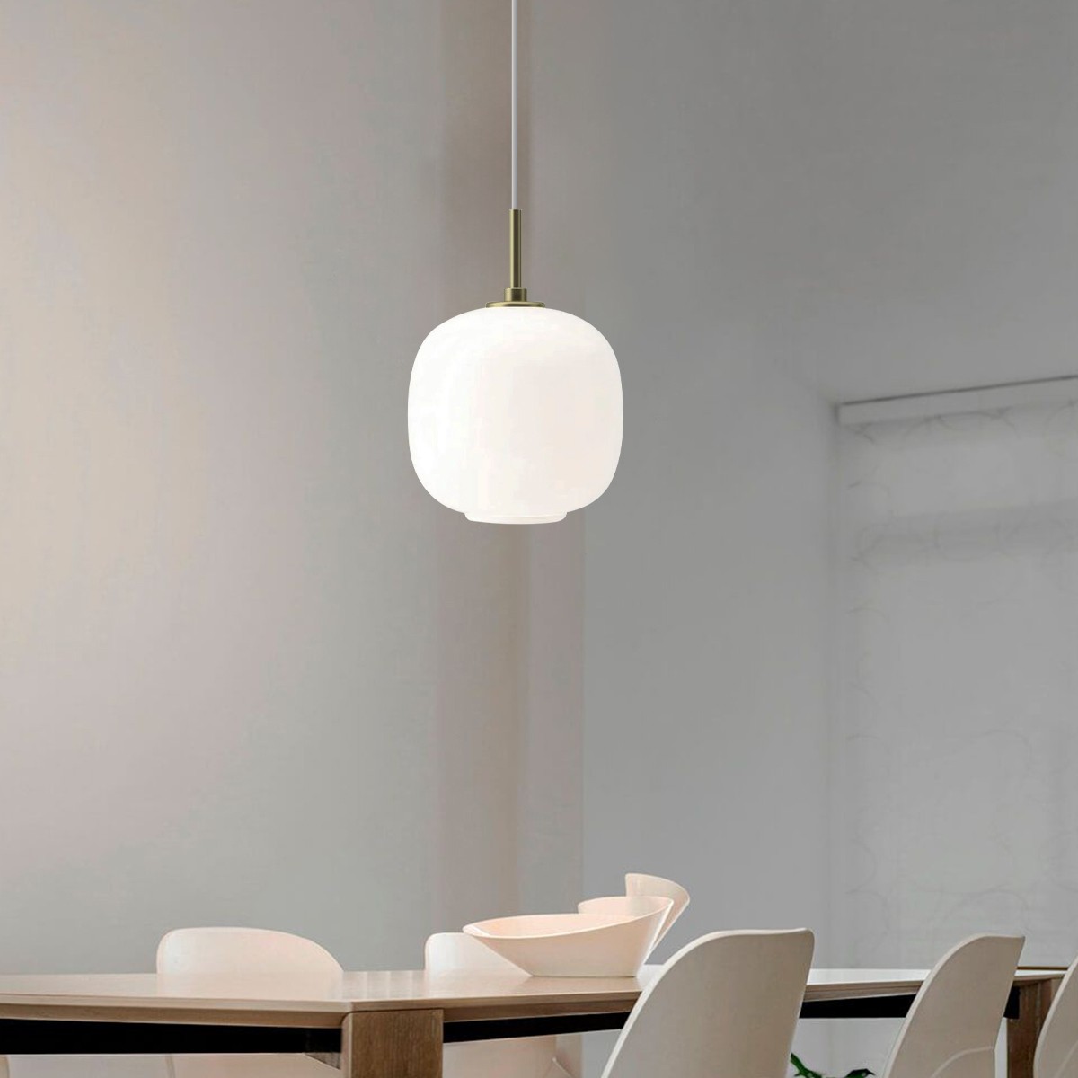 Moderne Opal Glass Orb Hanglamp HL276