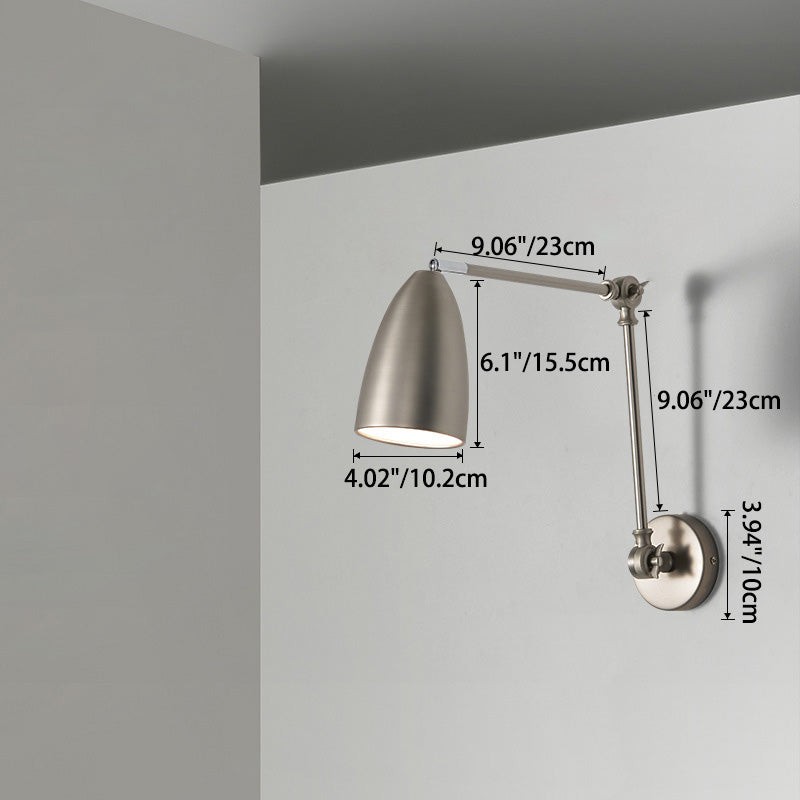 Moderne industriële intrekbare draaibare wandlamp met schommelarm van ijzer HL1108