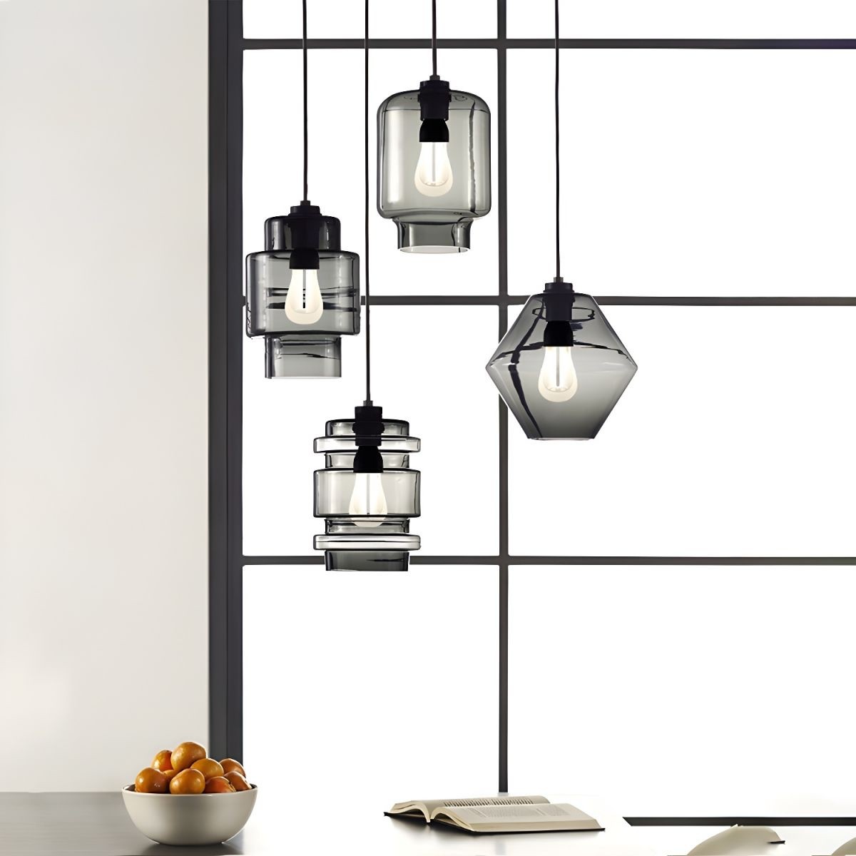 Hanglamp in de Crystalline-serie - Geblazen Glas Veelkleurige Glazen Hanglamp HL1056