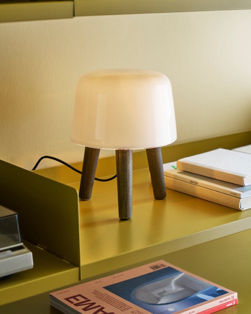 Nordic Wood Decoratieve Glazen Tafellamp Voor Slaapkamer HL709