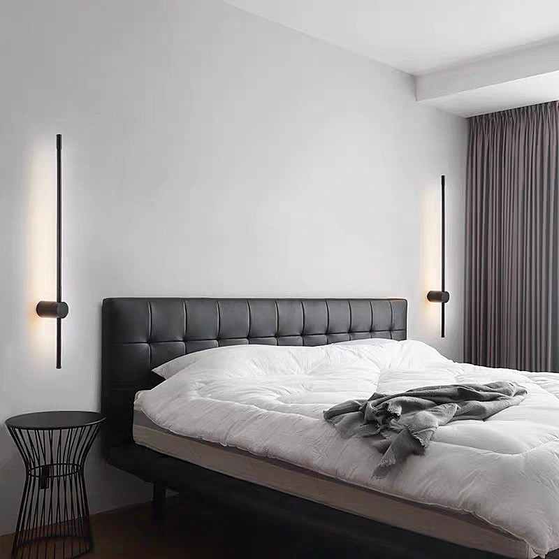 Moderne Industriële Zwarte Lineaire LED Binnen Wandlampen HL182