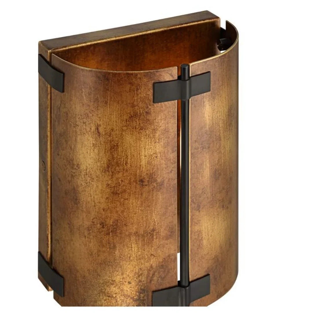 Rustivon rustieke wandlamp - gebogen metalen kap in vintage stijl voor de slaapkamer HL2430