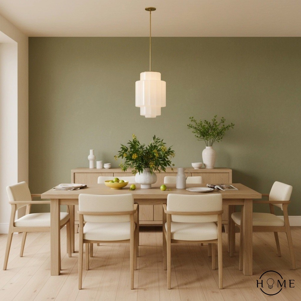 Antieke Messing Hanglamp met Opaalglas - Vintage Hanglamp met Meerdere lagen voor de Eetkamer HL1042