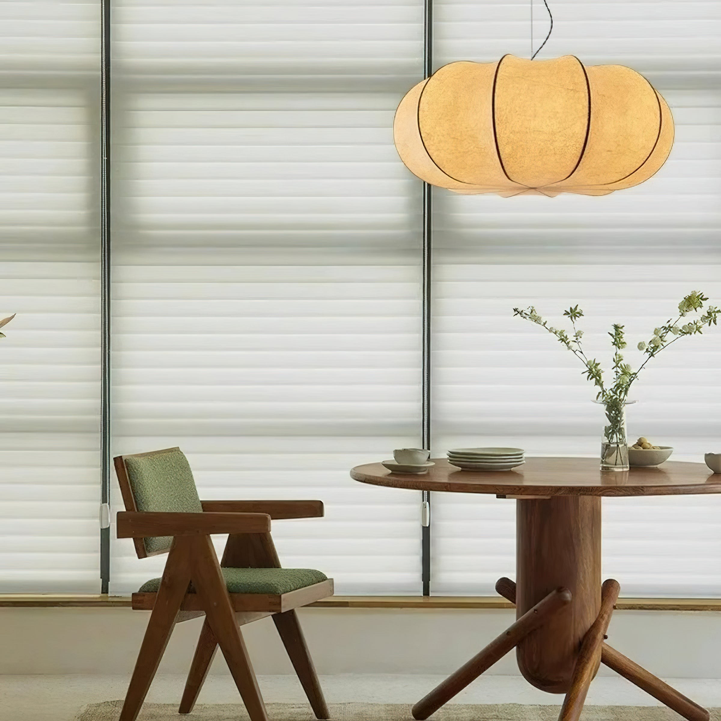 Moderne creatieve platte ronde zijden hanglamp HL660