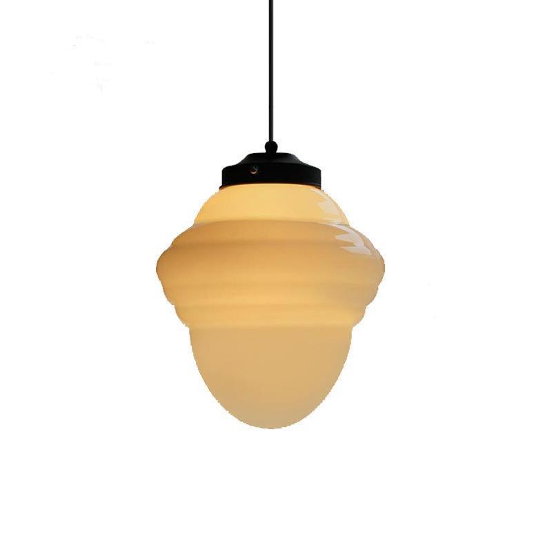 Vintage witte geometrische hanglamp van melkglas HL1022