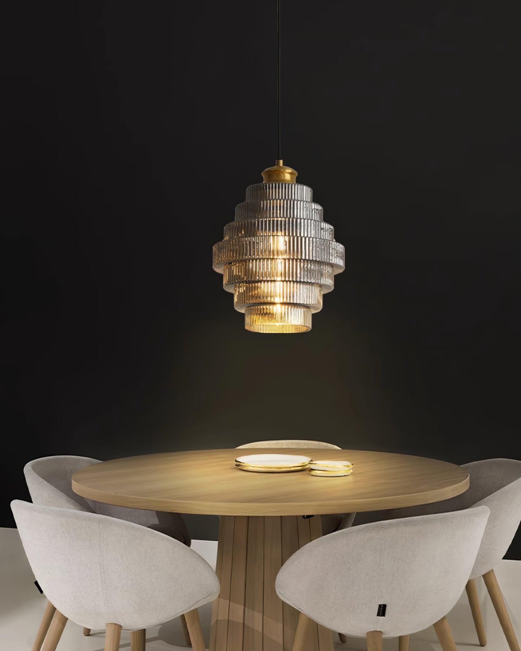 Moderne Creatieve Hanglamp van Geplooid Glas - Flesvormige Hanglamp voor de Eetkamer HL615