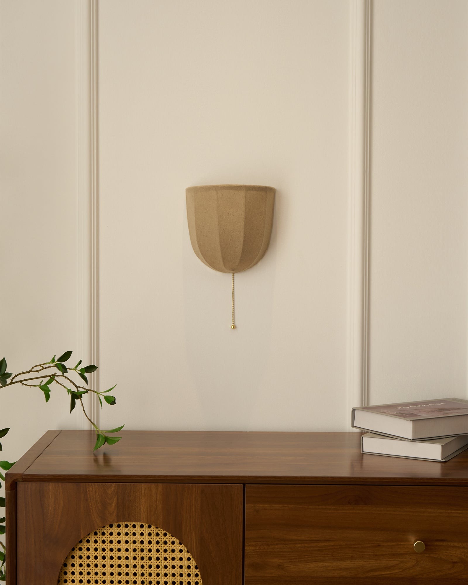 Fablune linnen wandlamp - moderne wandlamp met stoffen kap en textuur voor de woonkamer HL1134