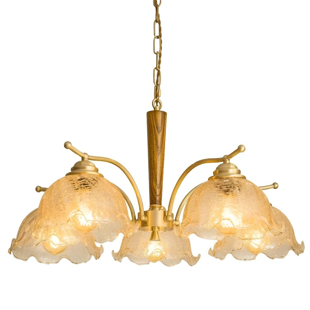 Mid Century Crack Flower Glazen Kroonluchter HL78