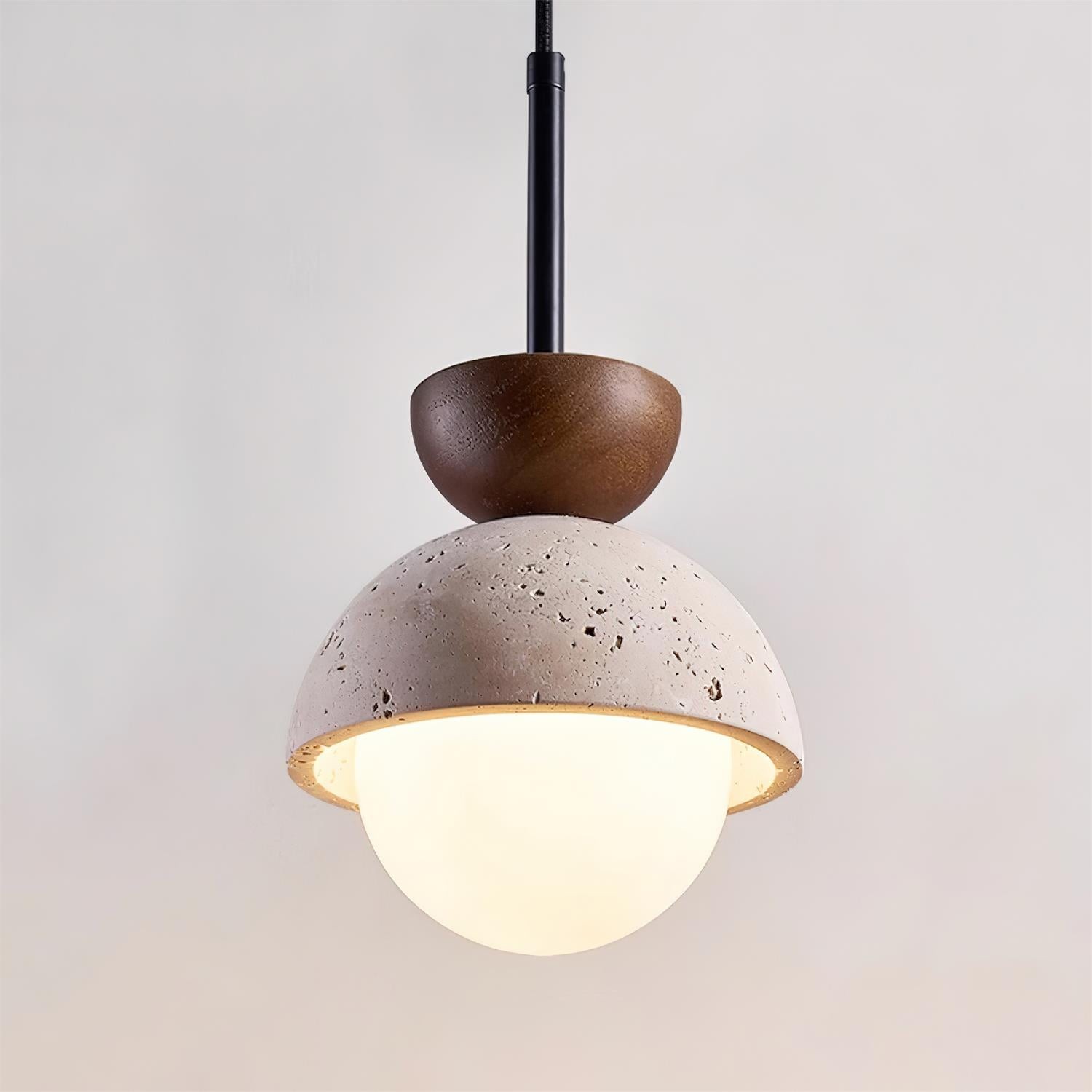 Natuurlijke stenen bolvormige hanglamp HL438