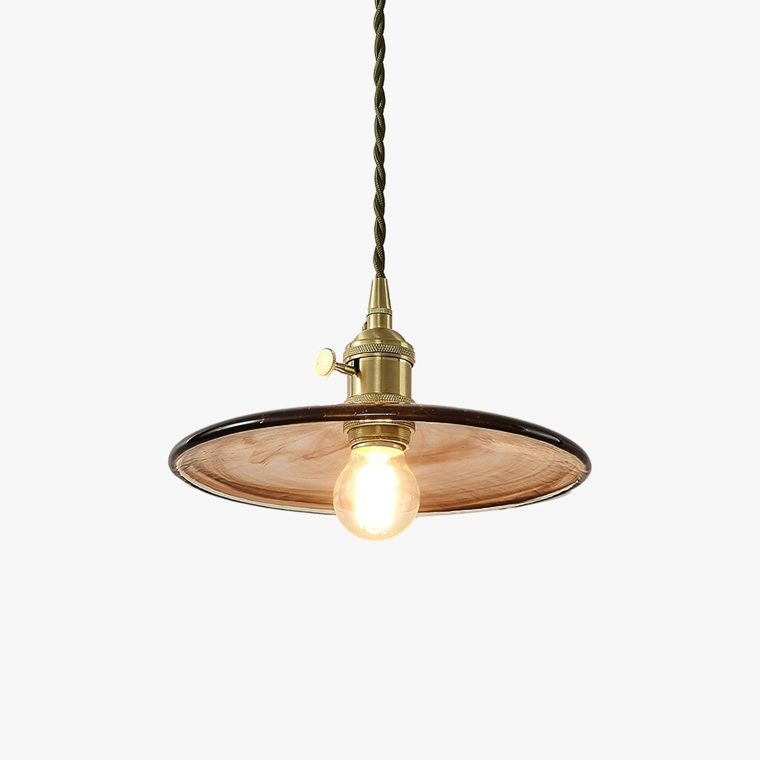 Messing Vintage Helder Glazen Hanglamp HL623