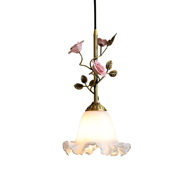 Lalique roze glazen hanglamp HL3227