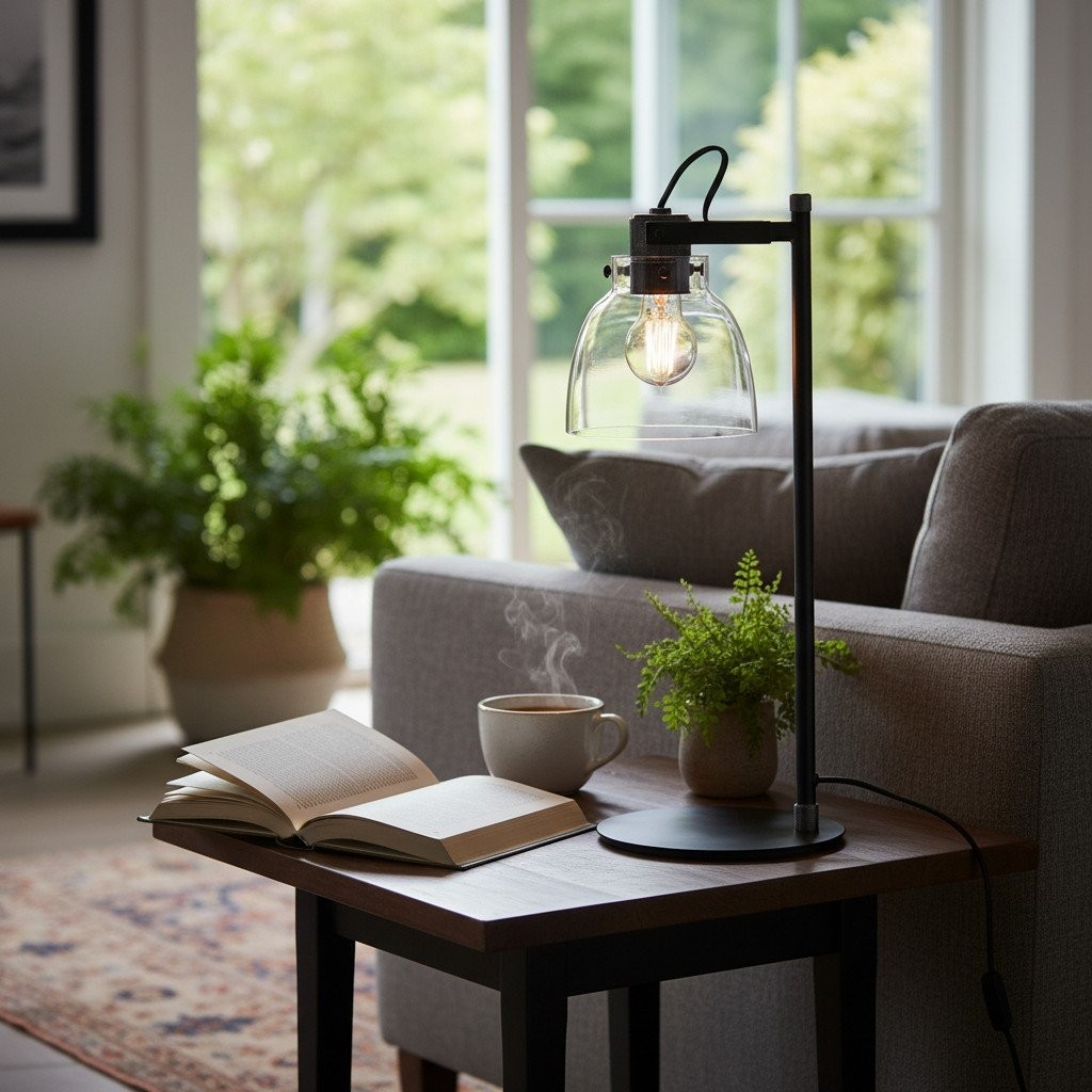 Readium Verstelbare Tafellamp - Industriële Metaal en Bolvormig Glas voor Slaapkamer en Studiekamer HL2065