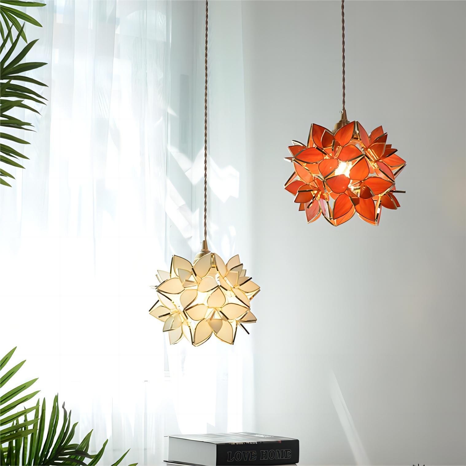 Romantische Handgeblazen Glazen Bloemen Hanglamp HL85