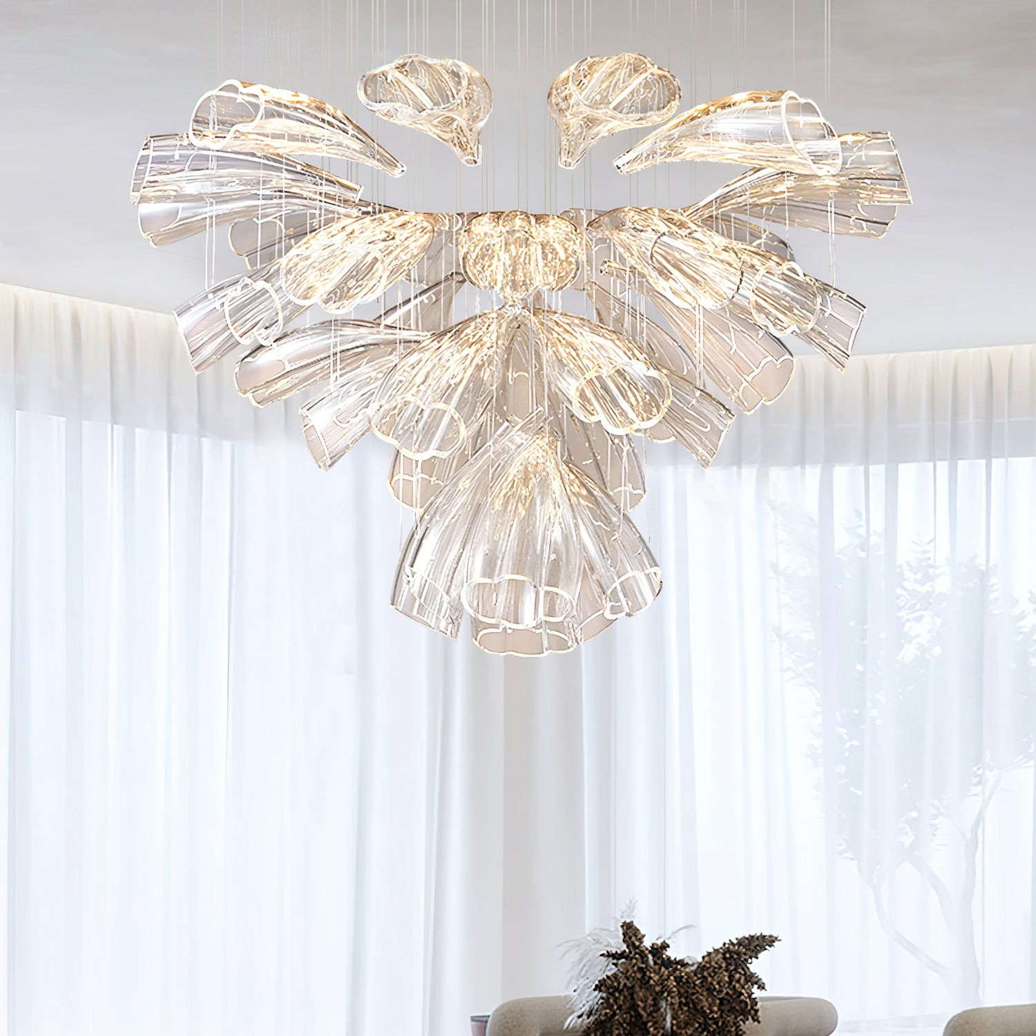 Glazen Lotus Kroonluchter HL1143