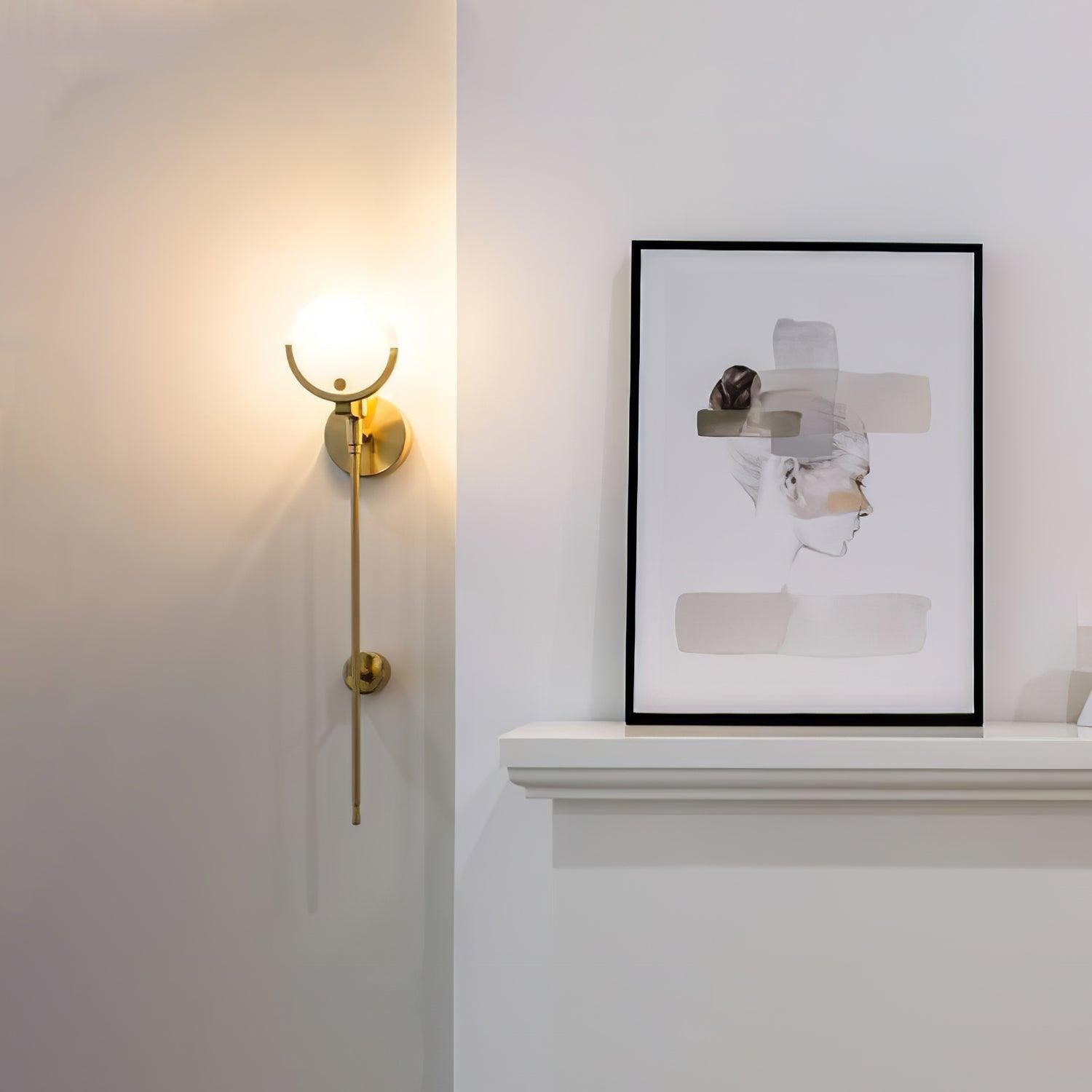 Ava messing alabaster wandlamp HL2941