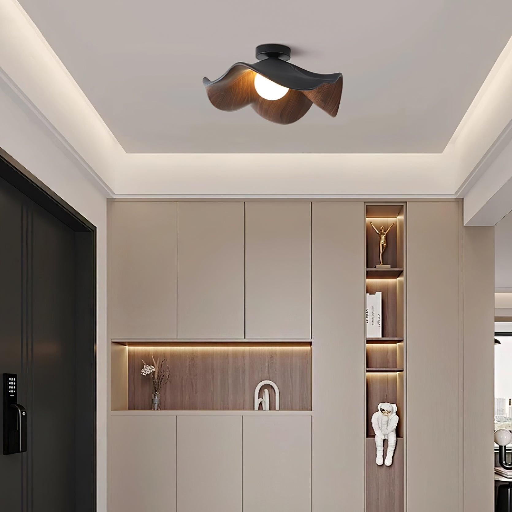 Nieuwe moderne eenvoudige plafondlamp met walnootnerf HL510