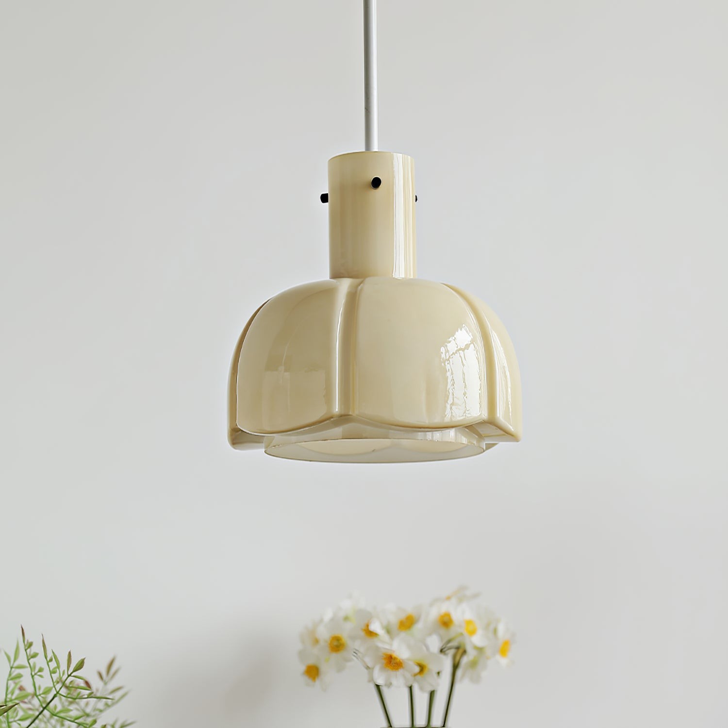 Franse pastorale stijl bloemblaadje glazen hanglamp HL637