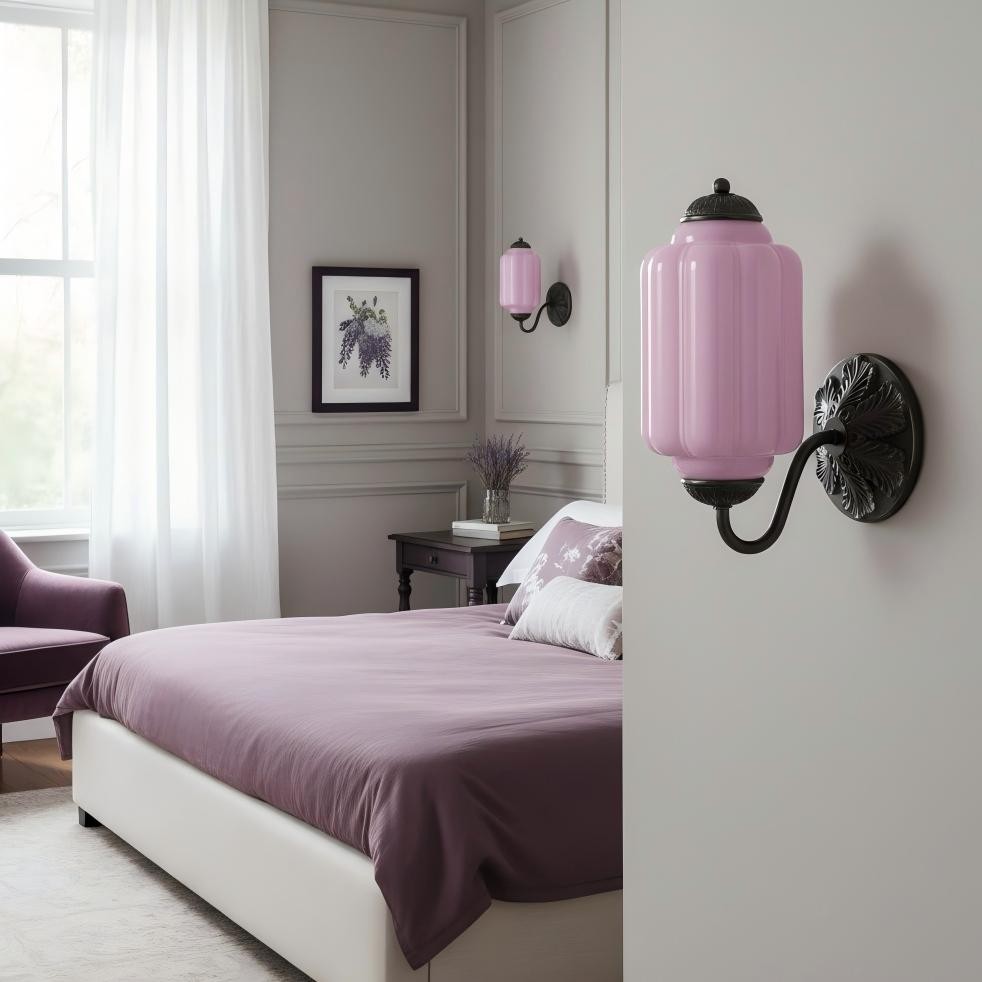 Vintage Melkglas Eloise Kandelaar Wandlamp HL844