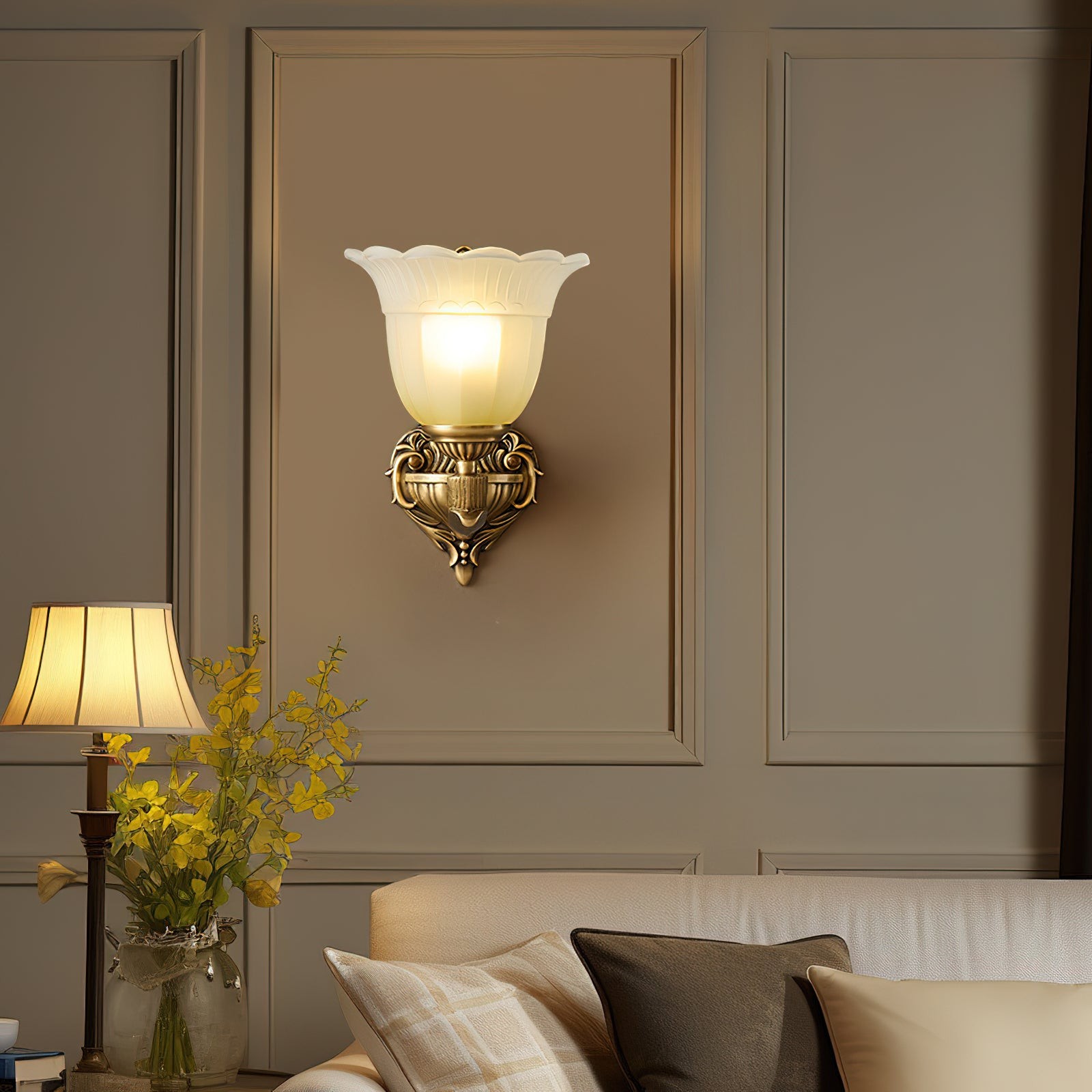 Bloom Flower messing wandlamp HL3184