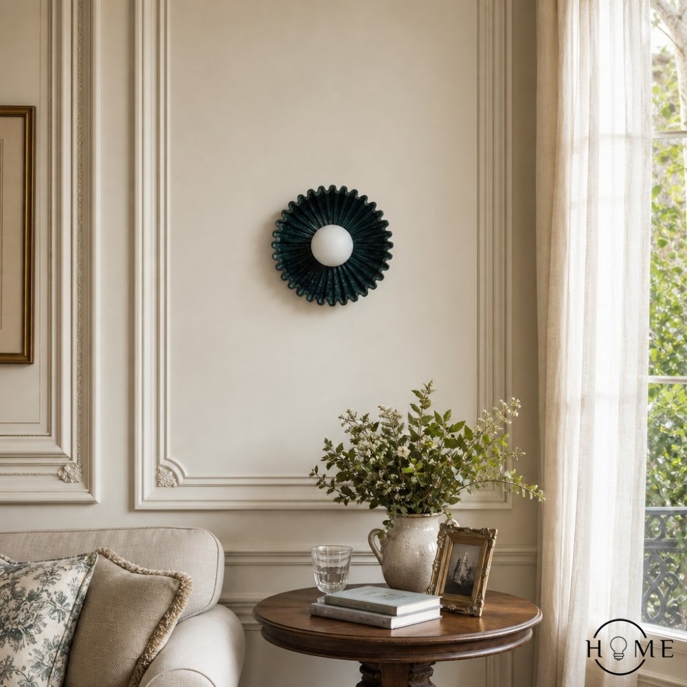 Kunststof lampenkap keramische bloem wandlamp HL375
