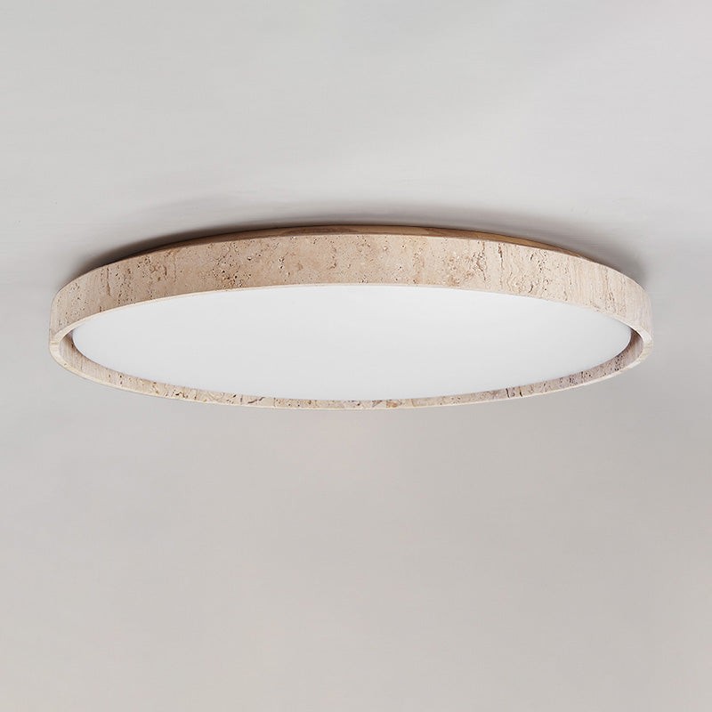 Ultradunne ronde plafondlamp van travertijn HL3243
