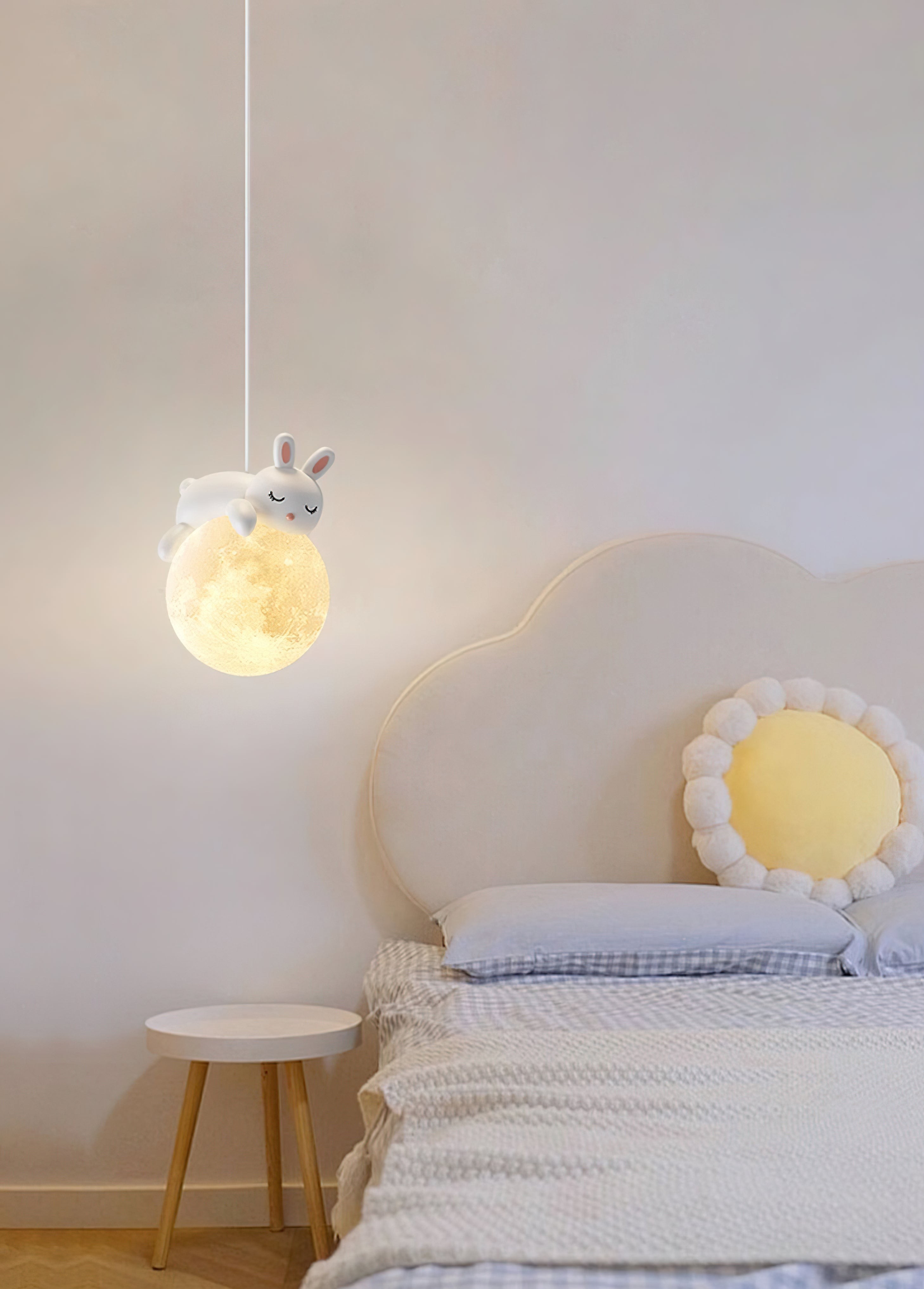 Crèmekleurige hanglamp met dierenmotief HL1189