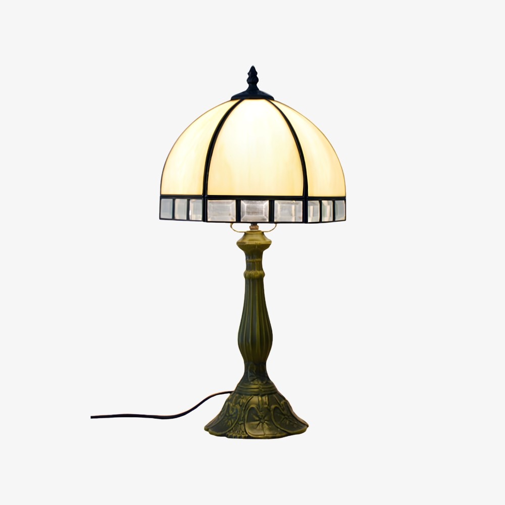 TF Tivanny Art Deco tafellamp met glas-in-lood - Vintage stijl voor slaapkamer of woonkamer HL3566