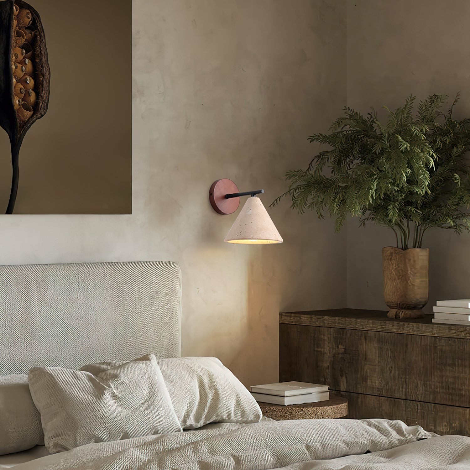 Vintage crèmekleurige wandlamp HL439