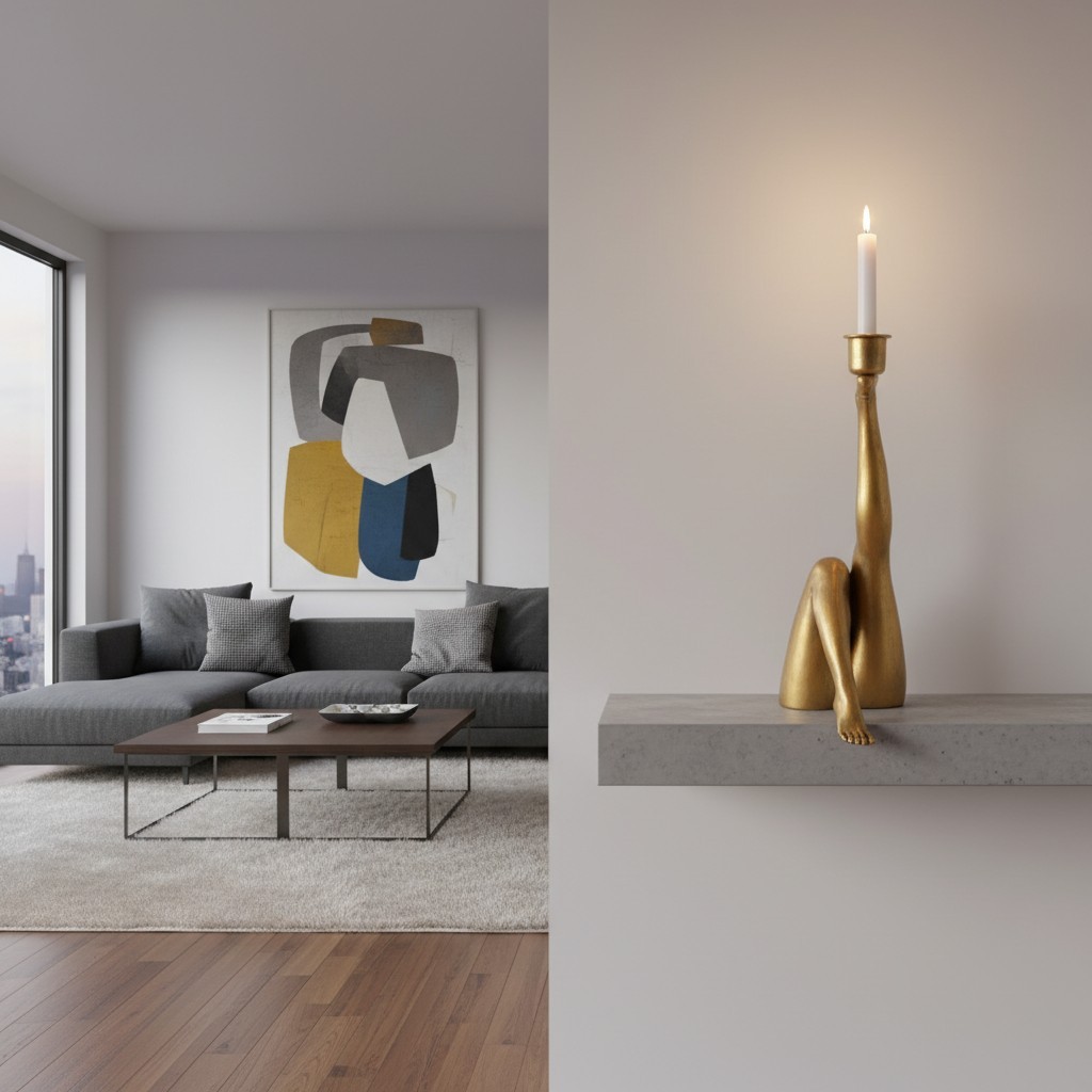 Kickra Kaarsenhouder Met Pootgeïnspireerde Basis - Artistieke Hars Houder Voor Eettafels HL2416