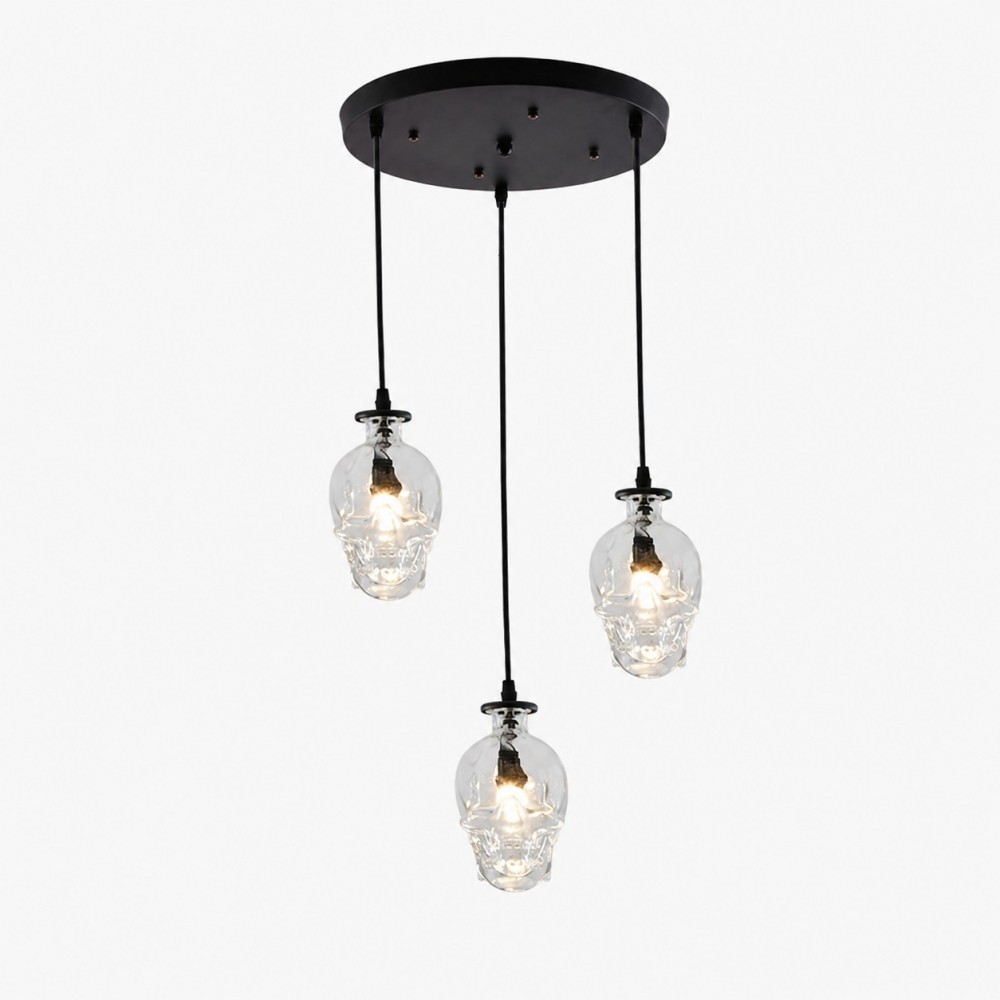 Helder glazen schedel wandlamp HL1251