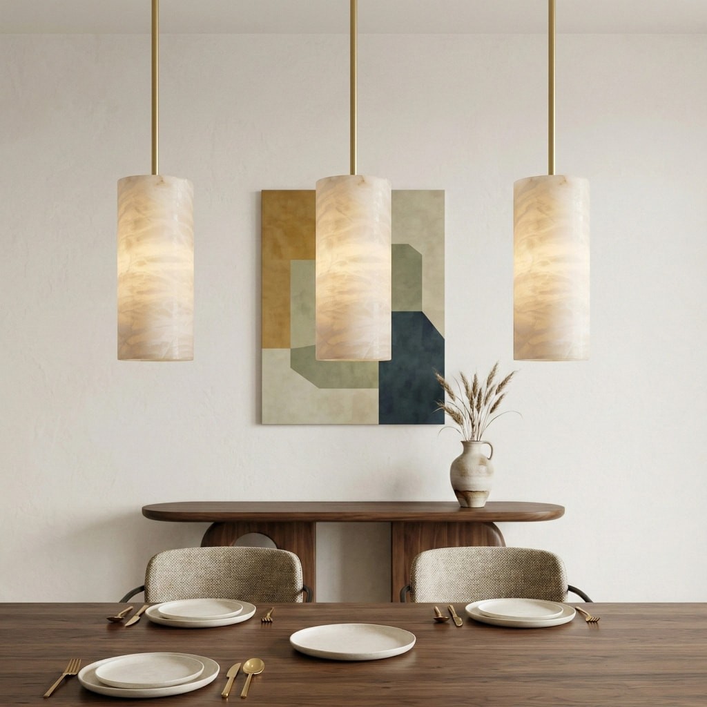 Alabresca Mid Century Alabaster Hanglamp - Hanglamp met meerdere koppen voor keukeneiland HL2487