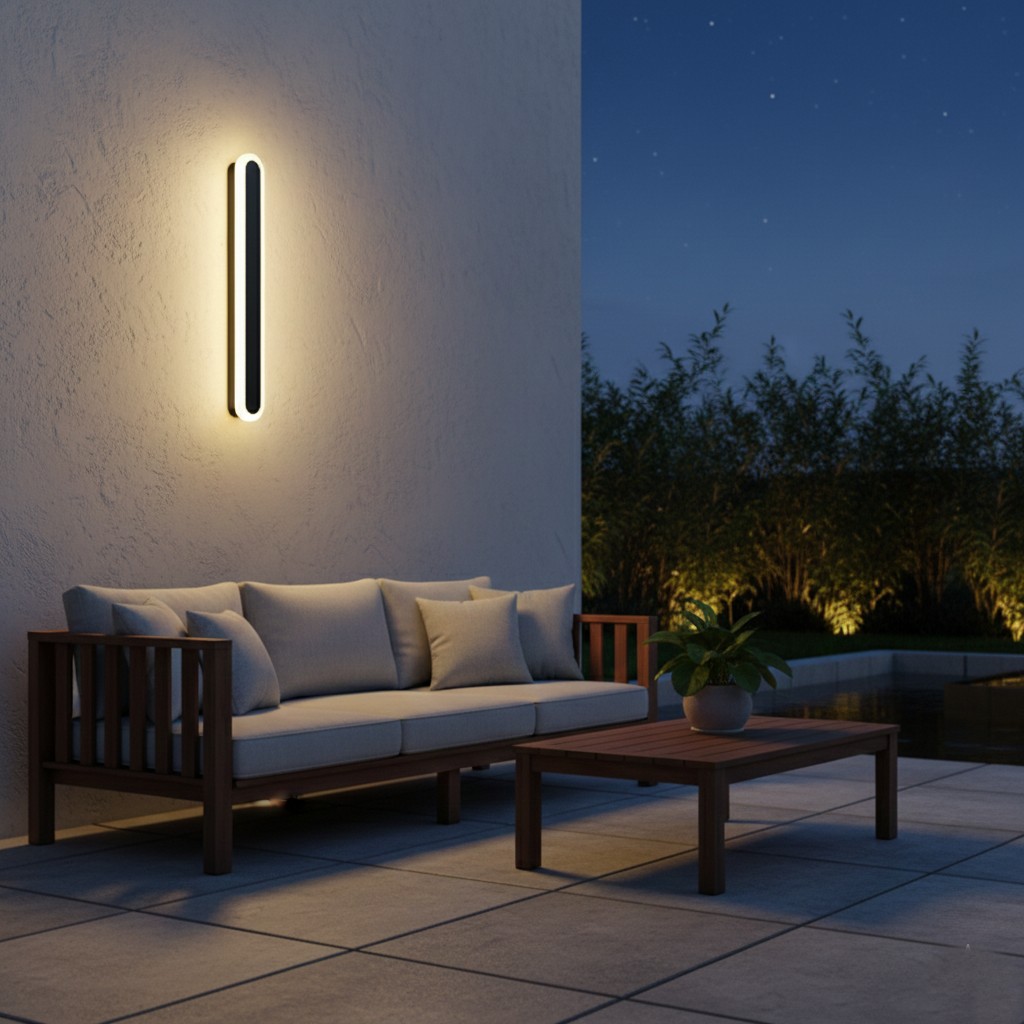 Edge Minimalistische Metalen Ovale IP65 Waterdichte Buitenwandlamp HL3428