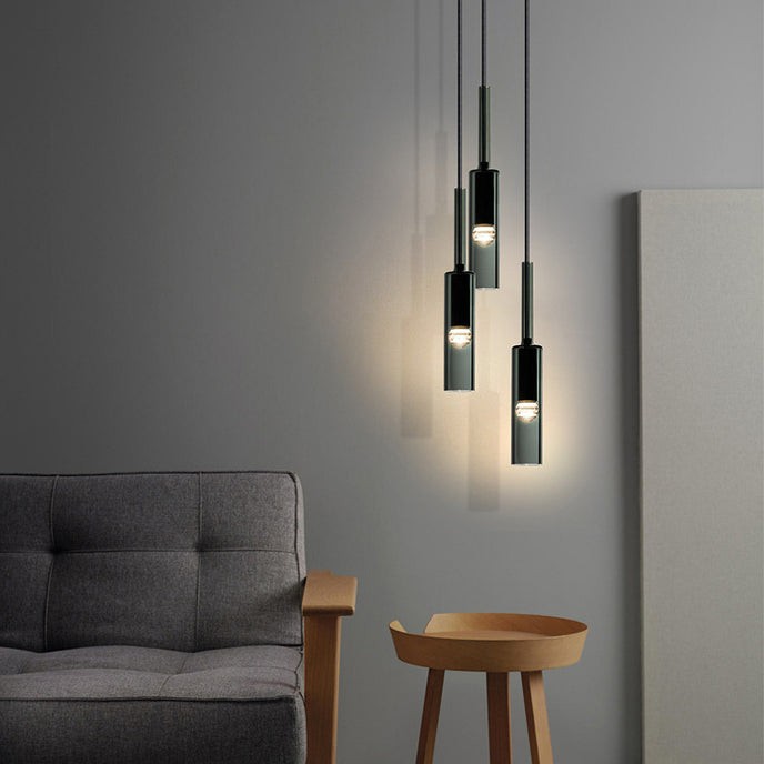 Moderne cilindrische glazen hanglamp HL961