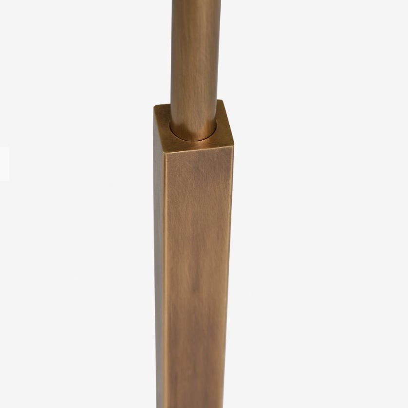 Vellaro messing vloerlamp met stoffen kap - Moderne staande lamp voor woonkamer of slaapkamer HL1876