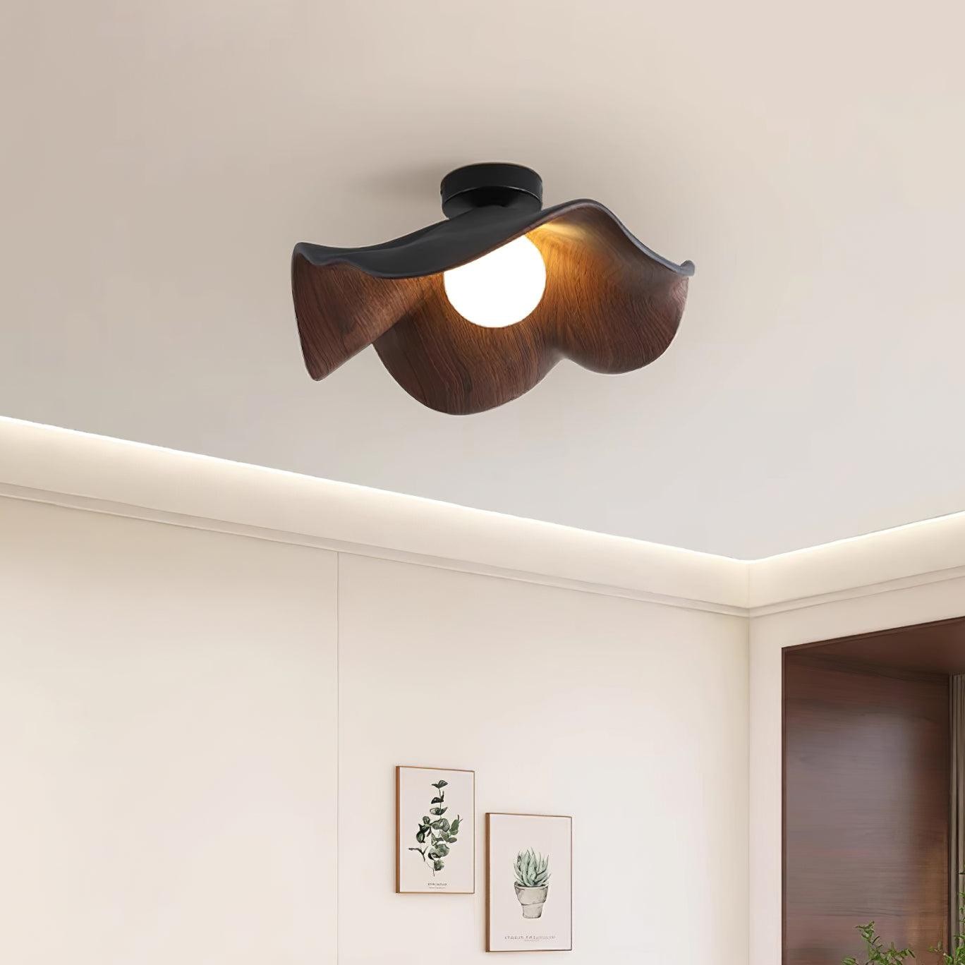 Nieuwe moderne eenvoudige plafondlamp met walnootnerf HL510