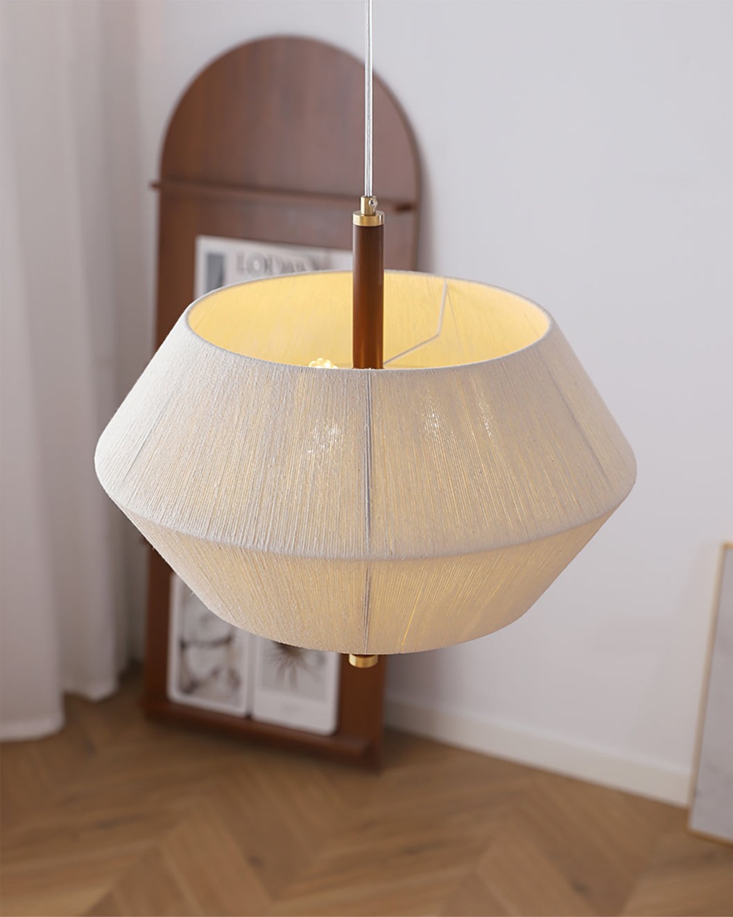 Japanse Wabi-Sabi-stijl geweven stoffen hanglamp HL880