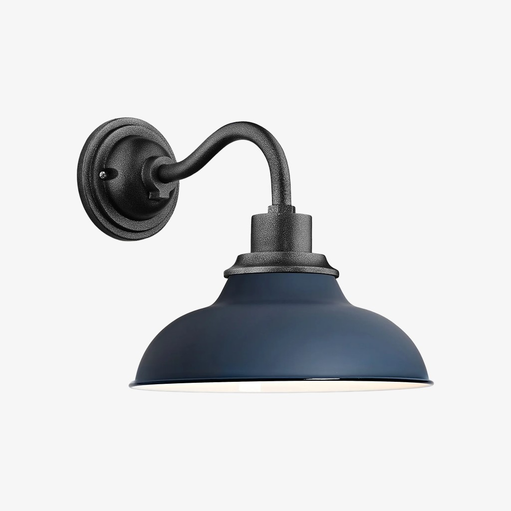 Velara Industriële Koepelwandlamp – Vintage Metalen Zwanenhalslamp voor Veranda of Terras HL2536