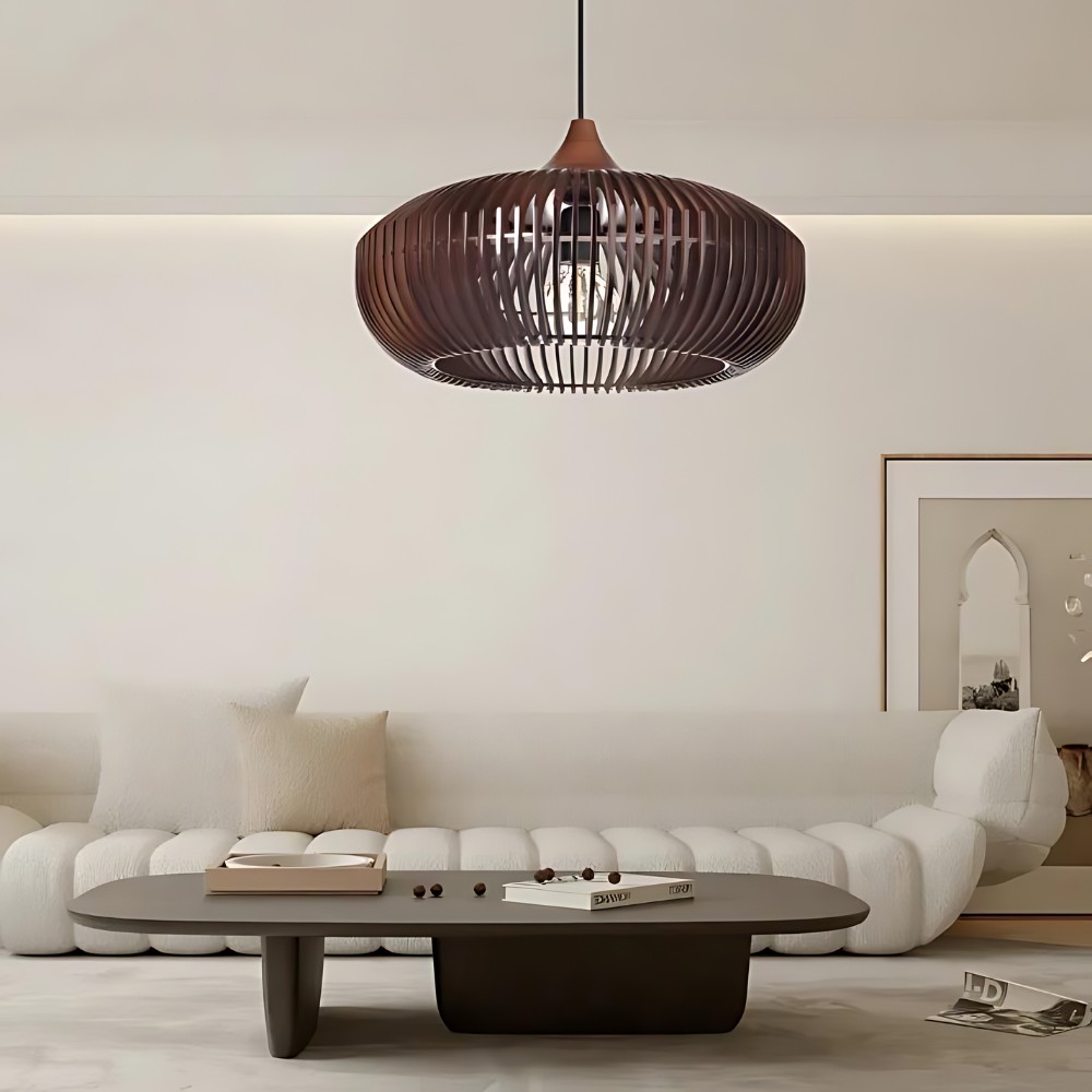 De Halo of Zen Japandi houten hanglamp HL3390