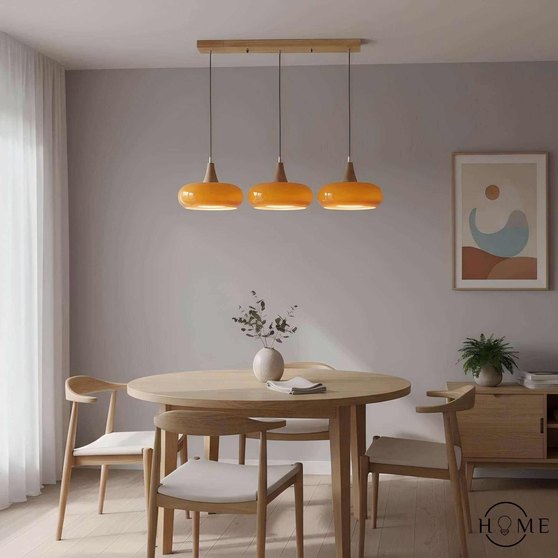 Bauhaus Design Oranje Schijf Hanglamp HL1055