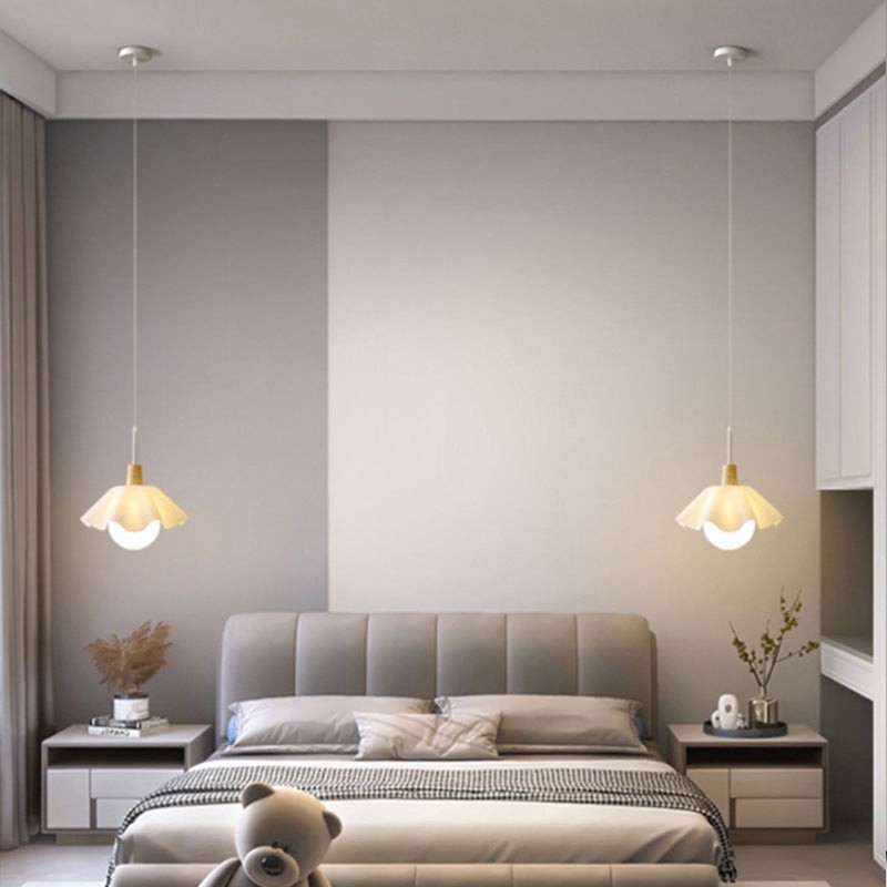 Houten hanglamp met bloemen in Scandinavische stijl HL1246