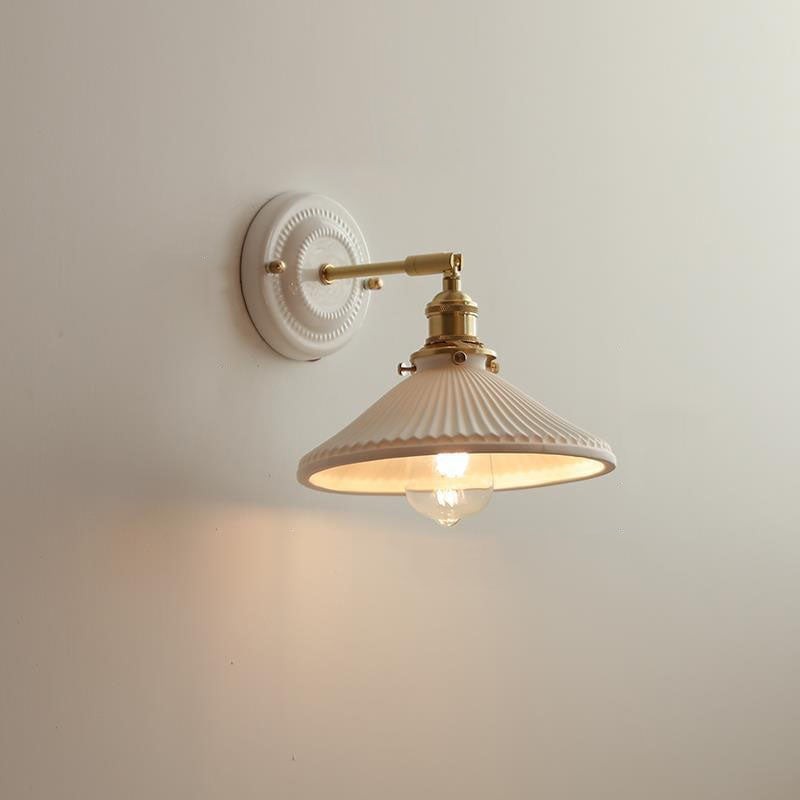 Vintage Japanse keramische messing wandlamp met 1 lamp HL1400