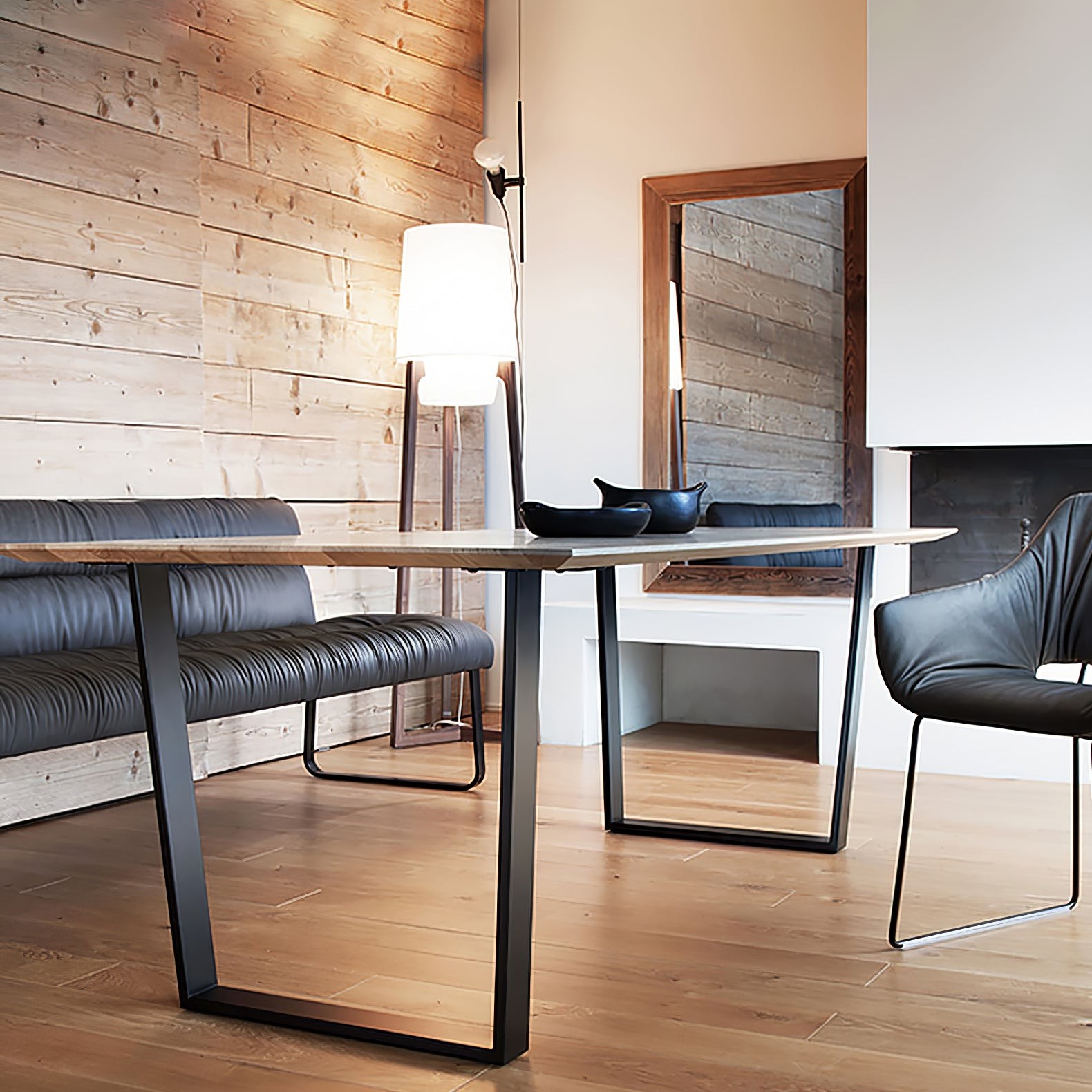 Moderne eenvoudige Chinese stijl massief houten vloerlamp HL569