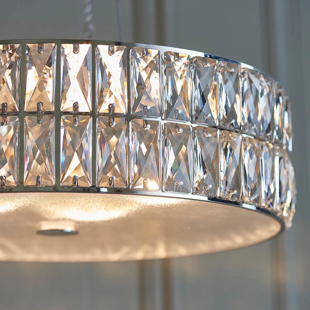 Geometrische kristallen hanglamp in Glomara-stijl - Glamoureus middelpunt voor de eetkamer HL2163