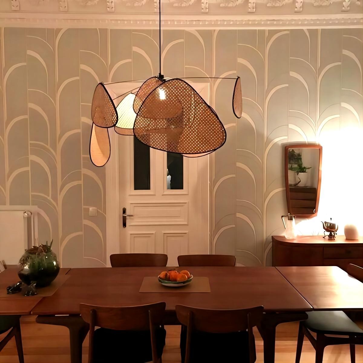 Natuurlijk Rotan Hanglamp Screen Cannage