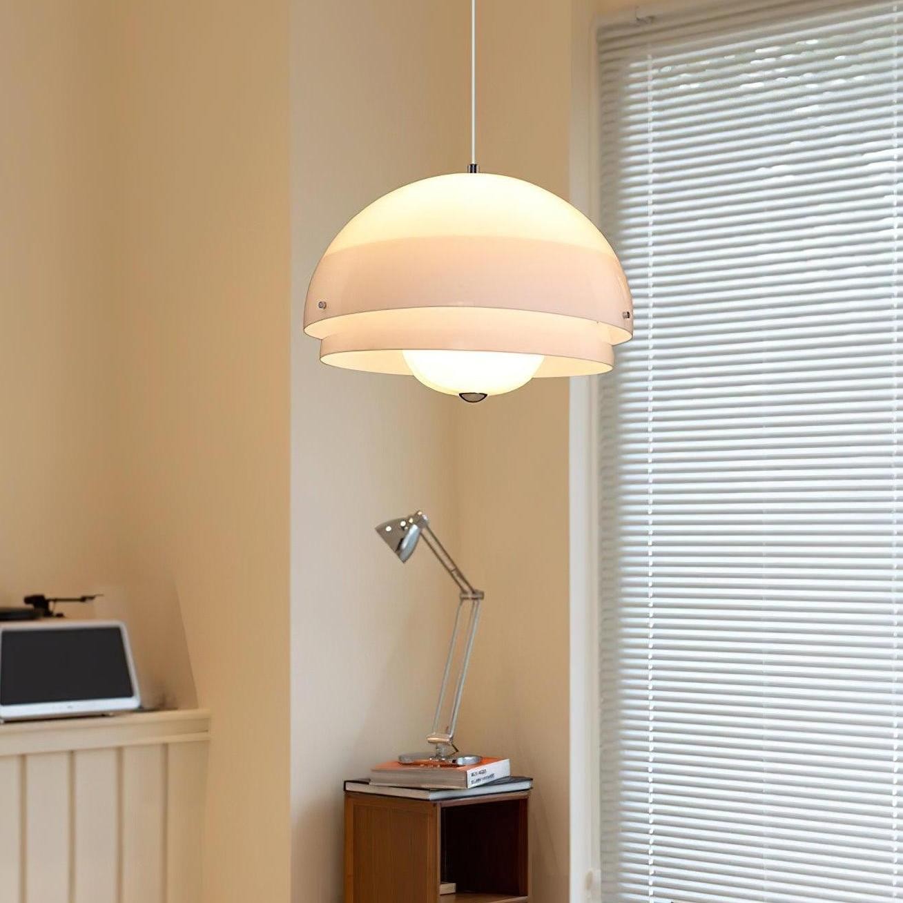 Moderne Melk Witte Multilagen Sferische Hanglamp HL309