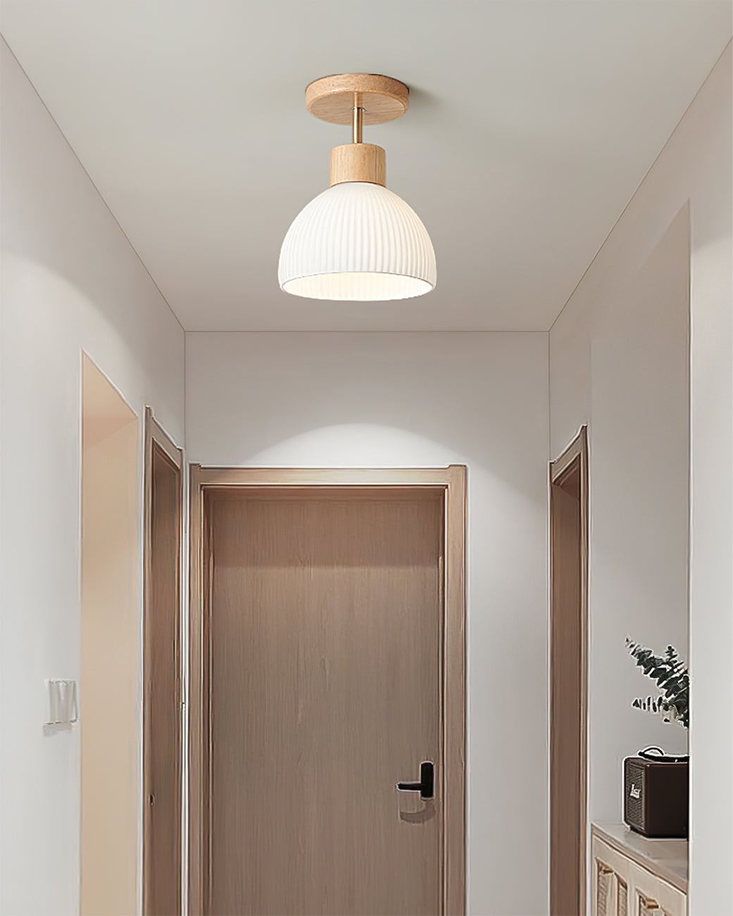 LED-plafondlamp in Scandinavische houtstijl HL387