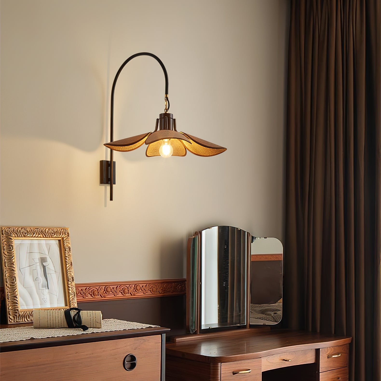 Retro Wabi-Sabi Stijl Petal Bloom Wandlamp HL622