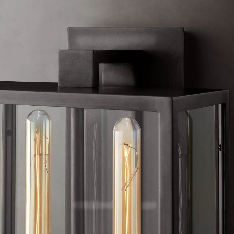 Klassieke Beckman Vintage Wandlamp - Staal & Glas Lineair Design HL1821