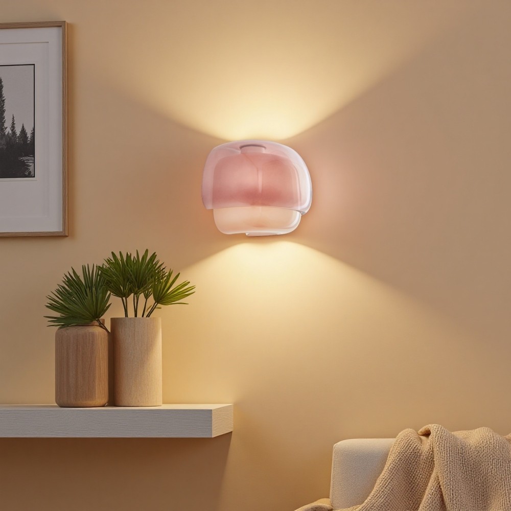 Clinco Kleurrijke glazen wandlamp - moderne dubbele bolvormige bedlamp HL1096