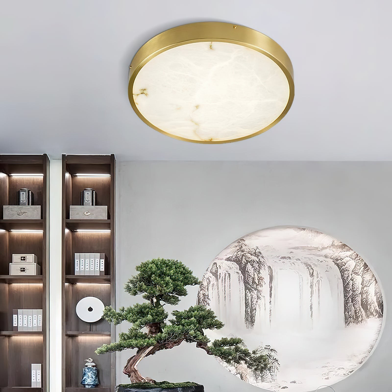 Geometrische albasten inbouwplafondlamp HL2984